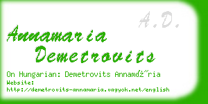 annamaria demetrovits business card